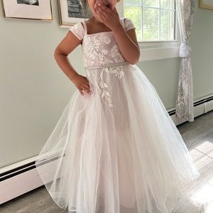 Sparkle Organza Flower Girl Dress With Appliqué